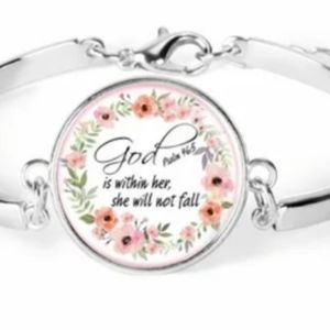 Inspirational Quote Bracelet Women She Won't Fall